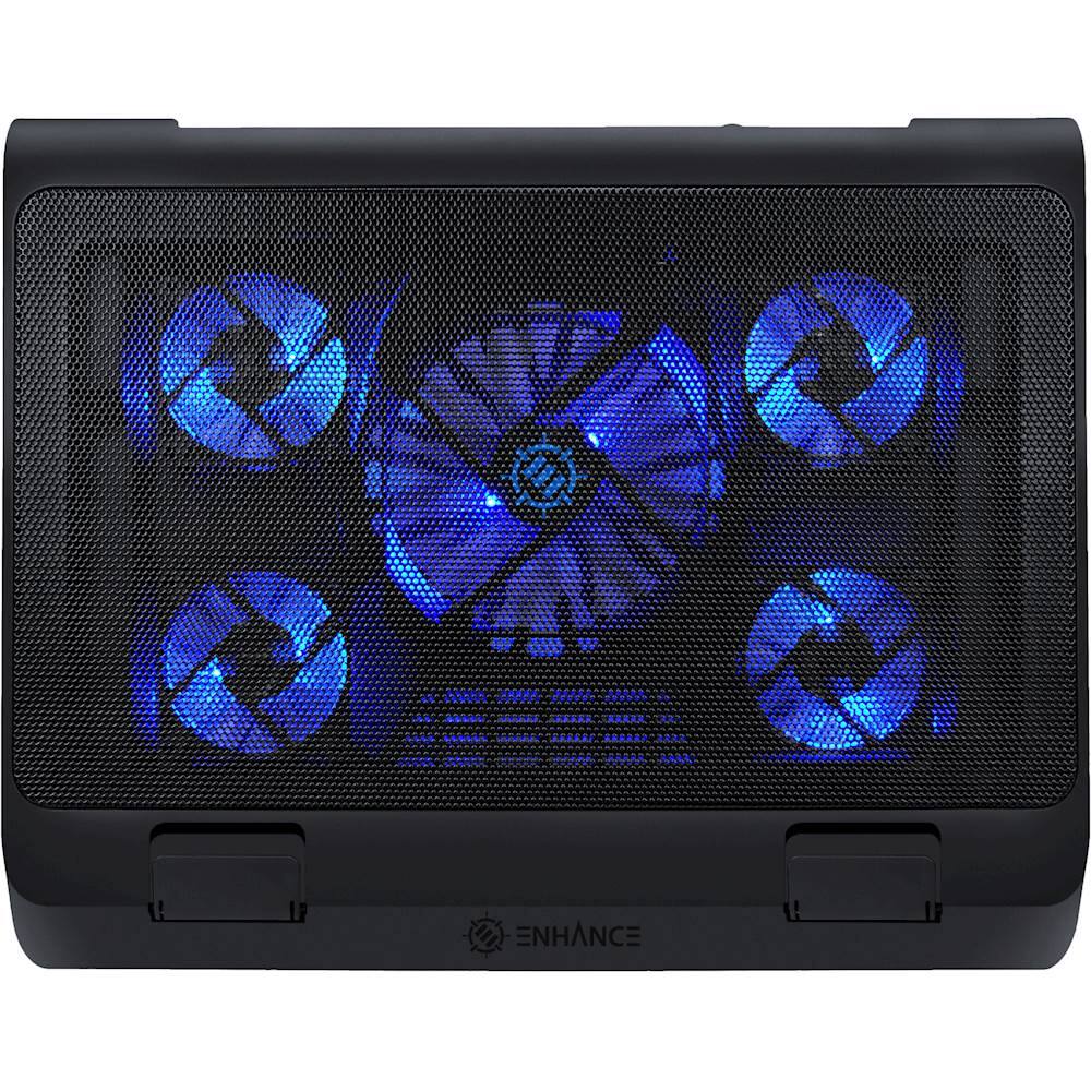 Alt View 14. ENHANCE - Gaming Laptop Cooling Pad Stand with LED Cooler Fans - Blue.