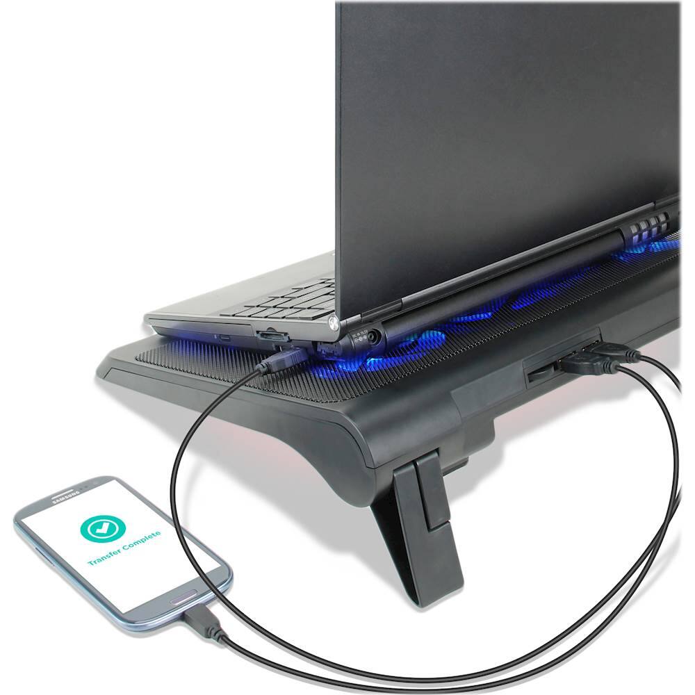 Alt View 15. ENHANCE - Gaming Laptop Cooling Pad Stand with LED Cooler Fans - Blue.