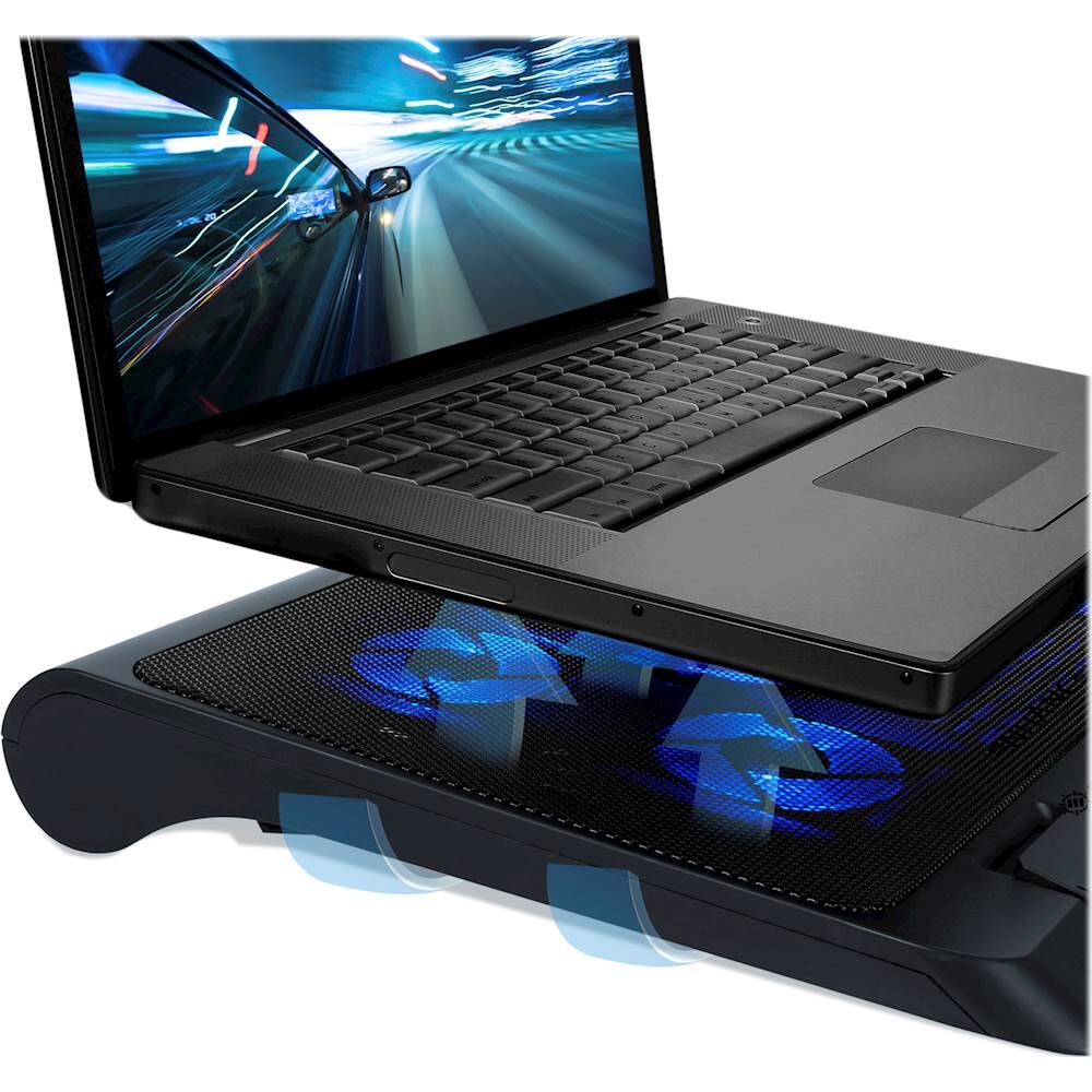 Alt View 16. ENHANCE - Gaming Laptop Cooling Pad Stand with LED Cooler Fans - Blue.