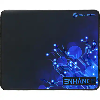 Front. ENHANCE - Large Gaming Mouse Pad - Blue Circuit Design.