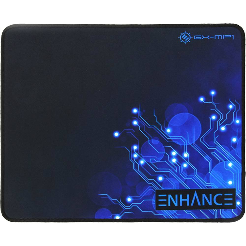 Front. ENHANCE - Large Gaming Mouse Pad - Blue Circuit Design.