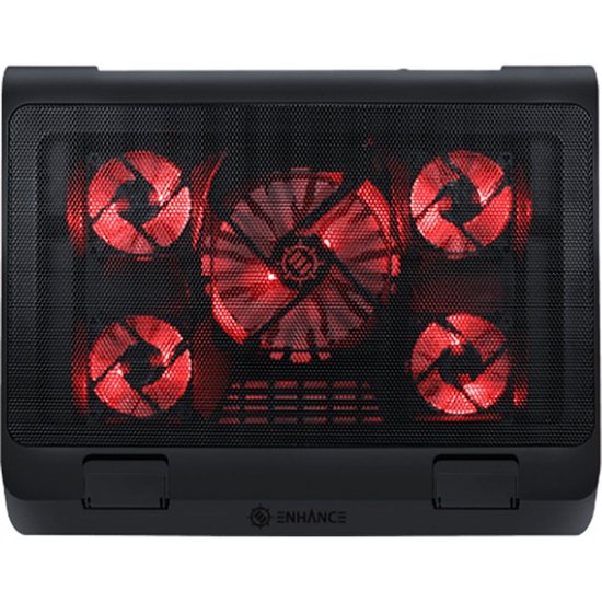 Enhance Gaming Laptop Cooling Pad Stand With Led Cooler Fans Red