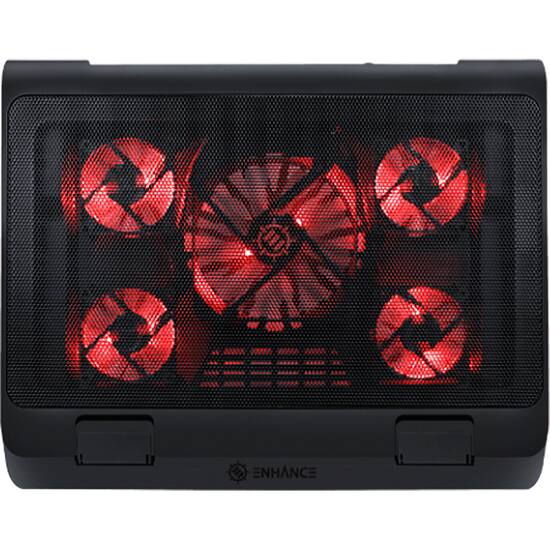 Enhance Gaming Laptop Cooling Pad Stand With Led Cooler Fans Red