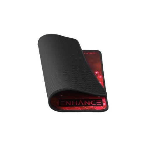 ENHANCE - Large Gaming Mouse Pad XL  with Anti-Fray Stitching  Non-Slip Rubber Base - Red Circuit Design
