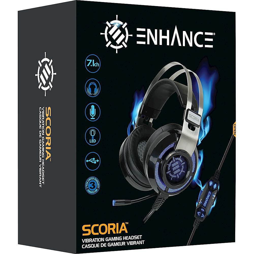 Enhance Scoria Wired Surround Sound Gaming Headset For Playstation 4 And Pc Black Ensch7l100bkew Best Buy