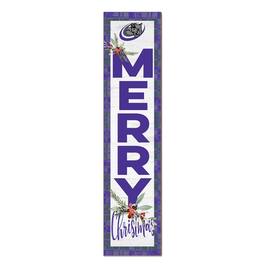 Jardine - Olive-Harvey College Purple Panthers 12'' x 48'' Outdoor Merry Christmas Leaner - White