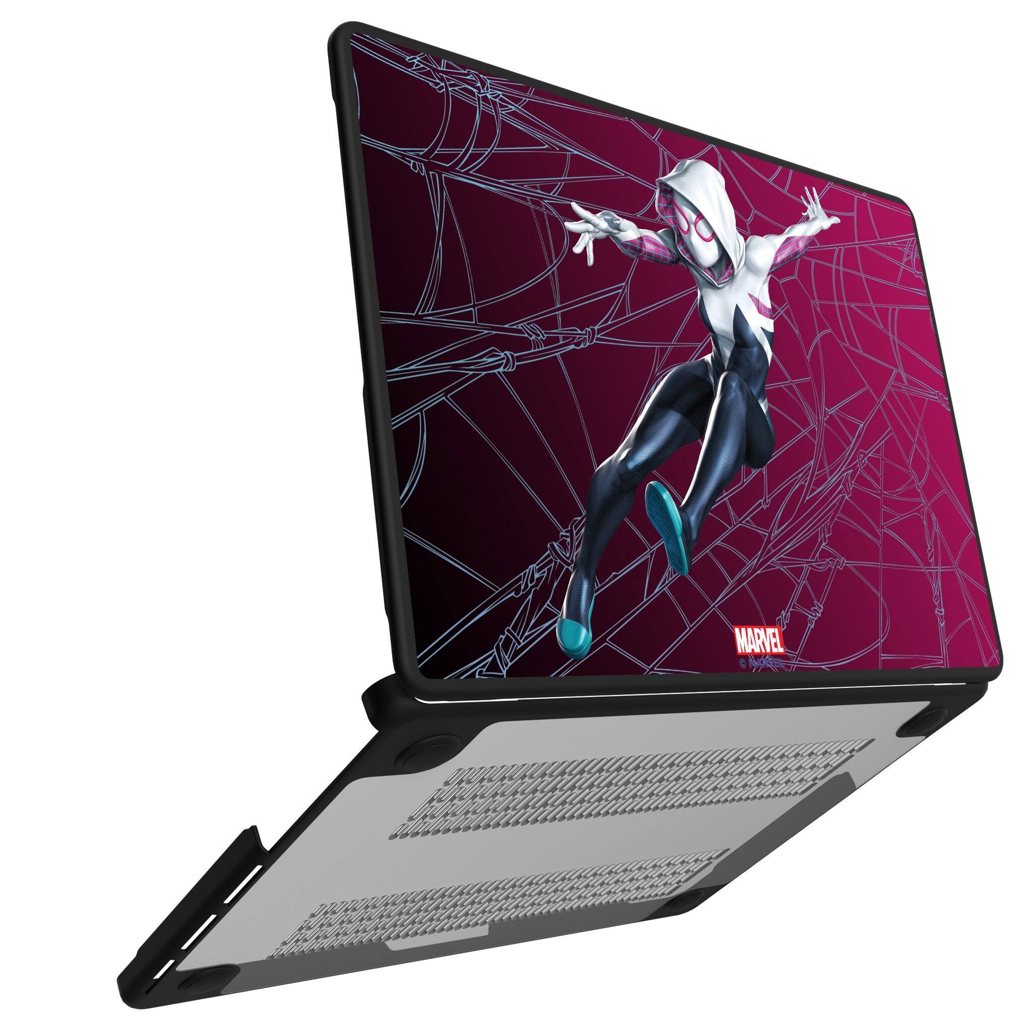Angle. Keyscaper - Marvel MechLine Laptop Case - Apple MacBook Pro 16-inch (2021)/(2023) - Spider-Gwen.