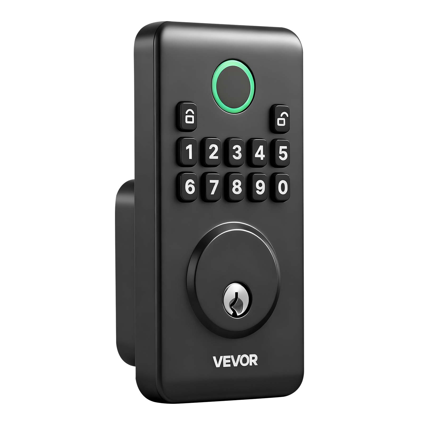 Alt View 5. VEVOR - Keyless Entry Door Lock, Electronic Deadbolt with Customizable User Codes, Pioneering Easy-Grip Design, Keyed Entry - Black.