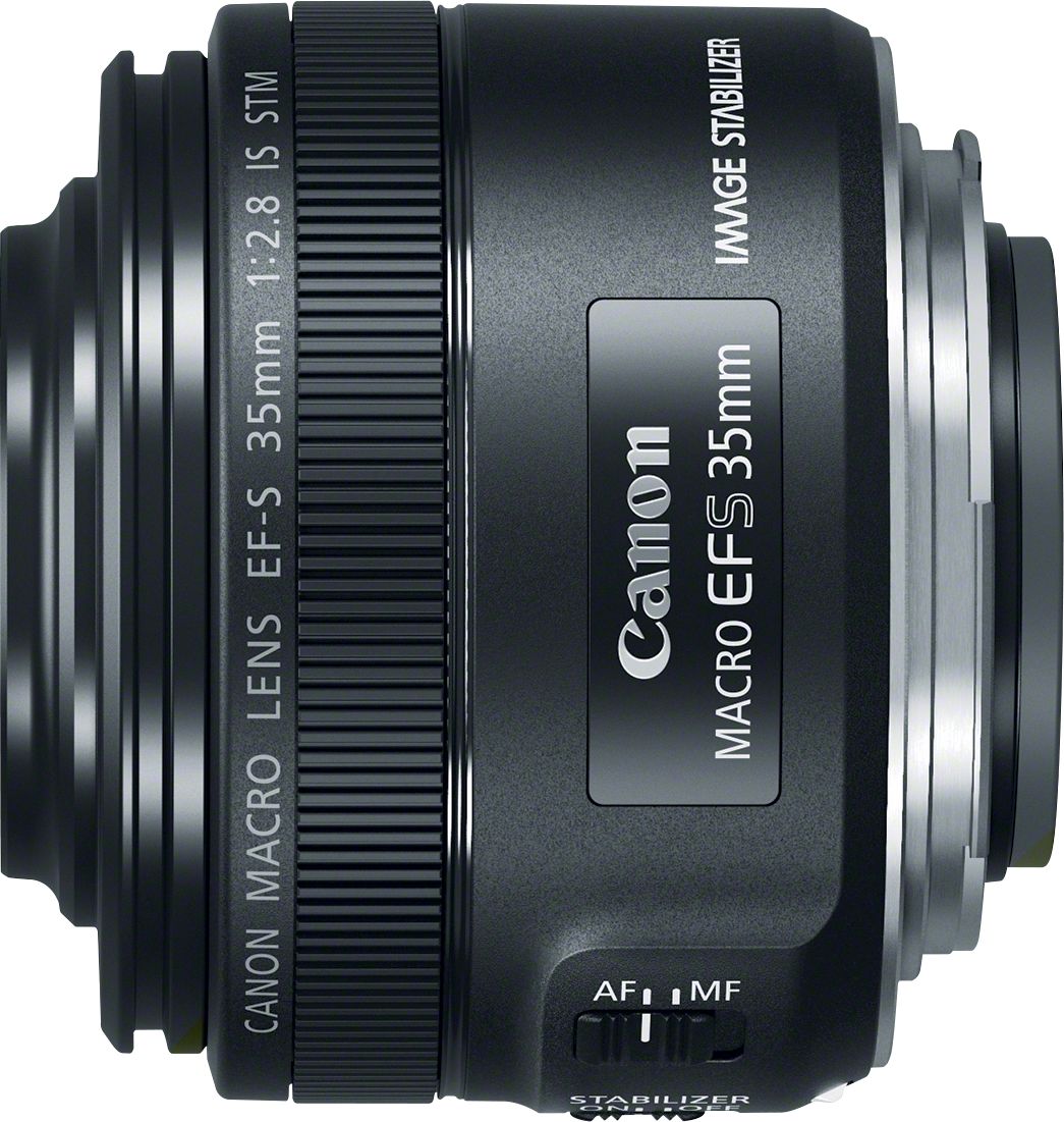 Angle View: Canon - EF-S 35mm f/2.8 Macro IS STM Lens for APS-C DSLR - Black