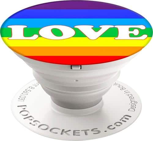 PopSockets - Finger Grip/Kickstand for Mobile Phones - Love Rainbow-Angle_Standard 