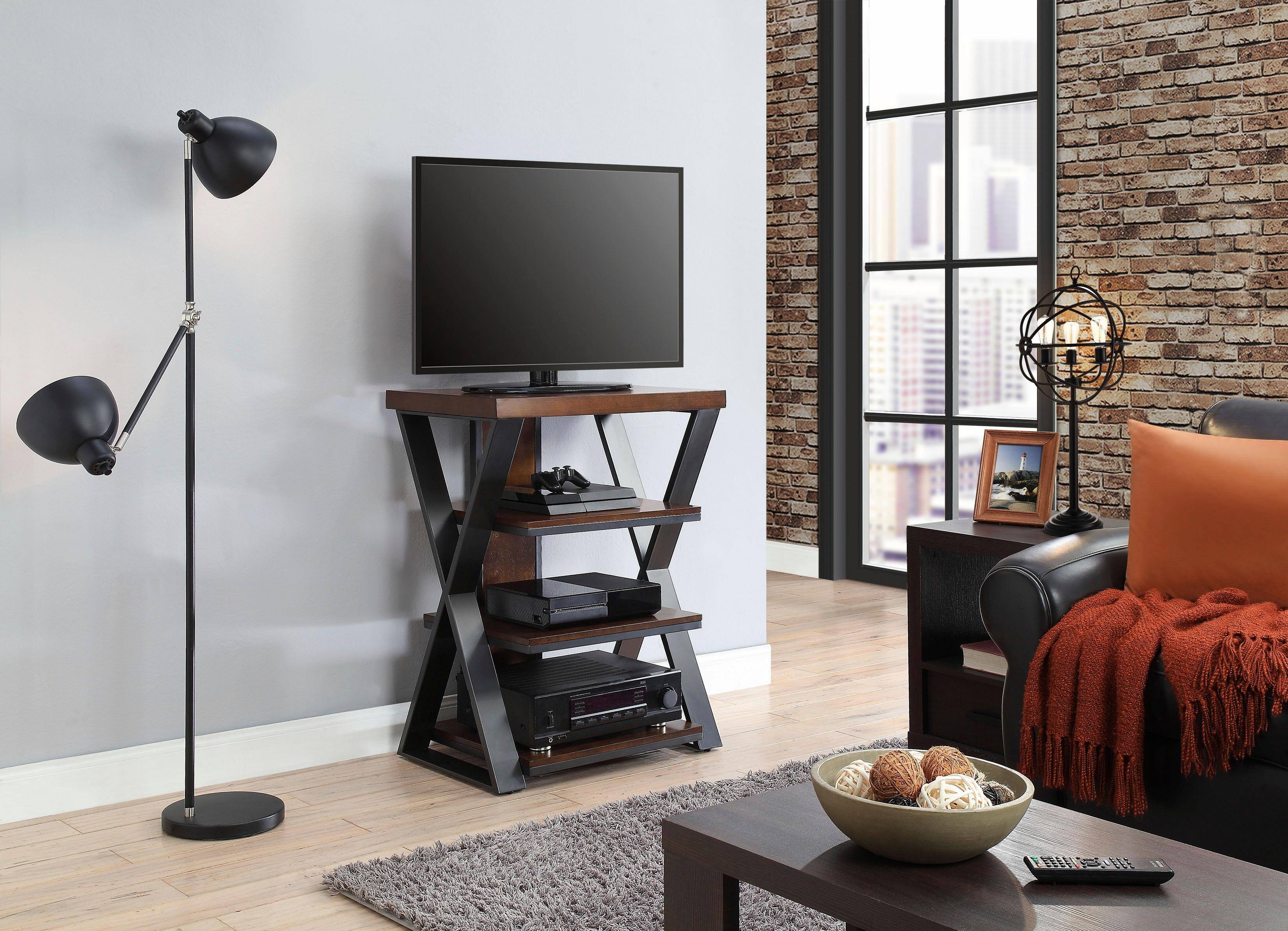 Alt View 14. Whalen Furniture - Tower Stand for TVs Up to 32" - Medium Brown Cherry.