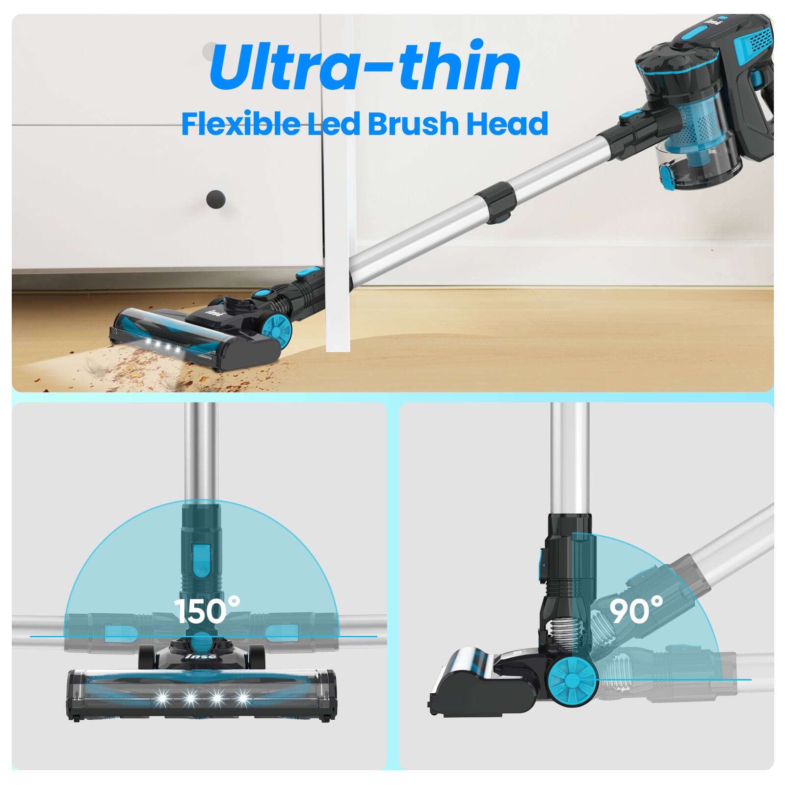 Ultra-thin Flexible Led Brush Head

150°

90°