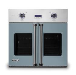Viking - 30" 7 Series French Door Single Built-In Electric Thermal Convection Oven - November Sky - Front_Zoom