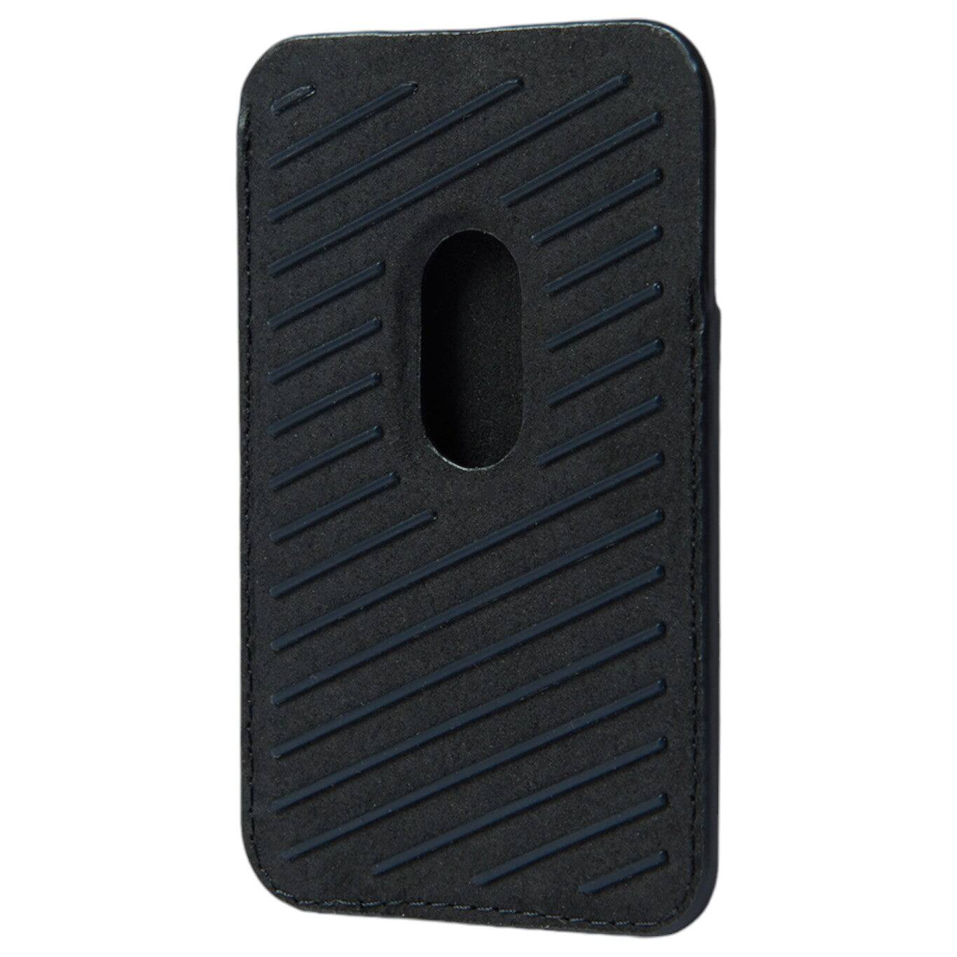 Left. Mujjo - Full Leather Magnetic Wallet for Apple iPhone - Black.