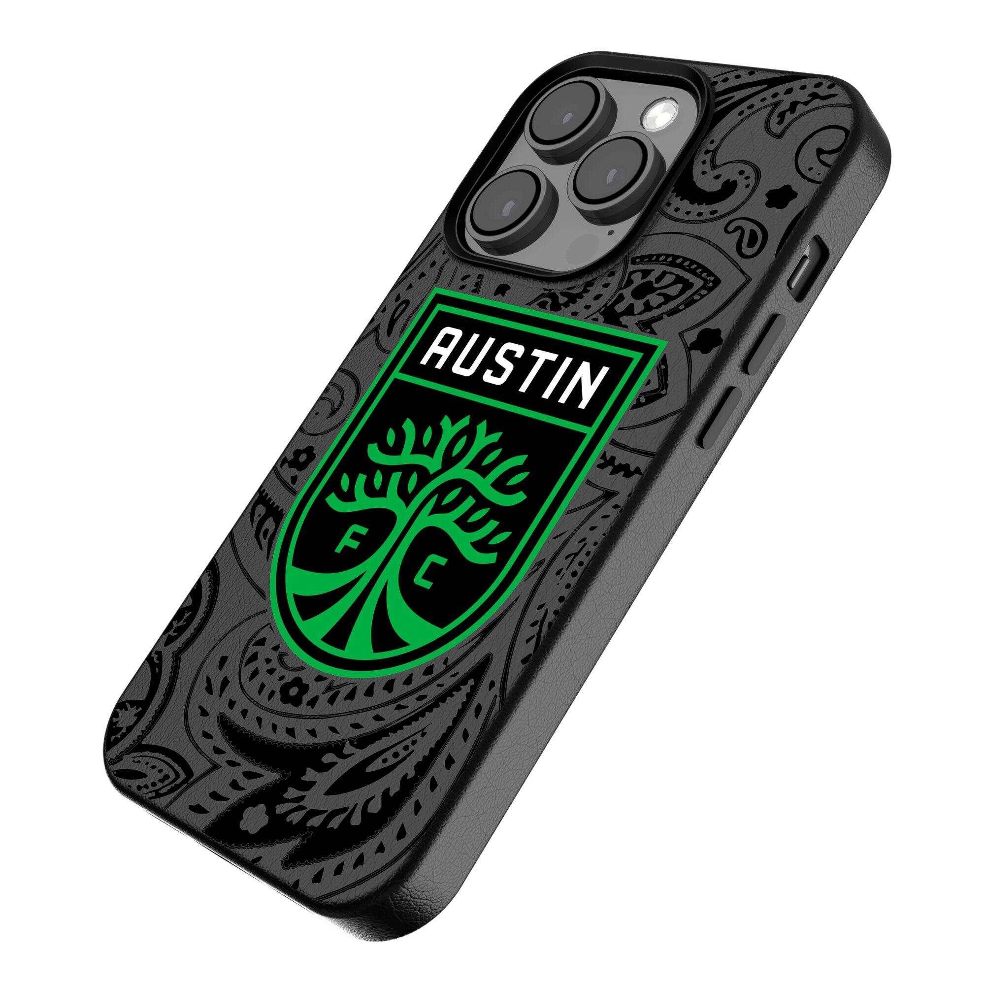 Alt View 1. Keyscaper - Black Austin FC iPhone Magnetic Bump Case - 16 Plus - Black.