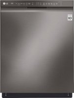 LG - 24" Front-Control Built-In Dishwasher with Stainless Steel Tub, QuadWash, 48 dBa - Black Stainless Steel - Front_Zoom
