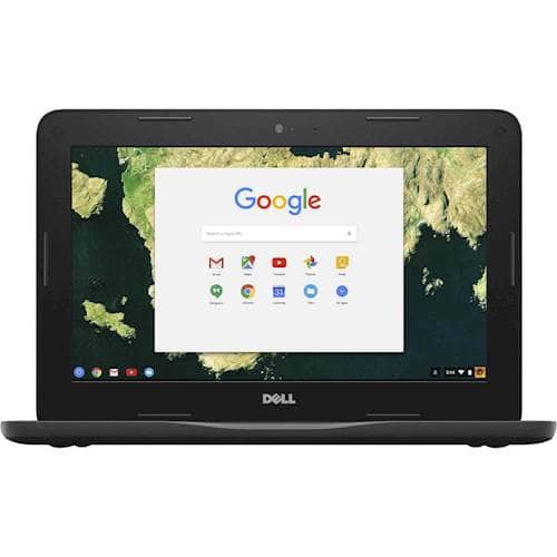 Dell - 11.6" Chromebook - Intel Celeron - 2GB Memory - 16GB eMMC Flash Memory - Black - Larger Front