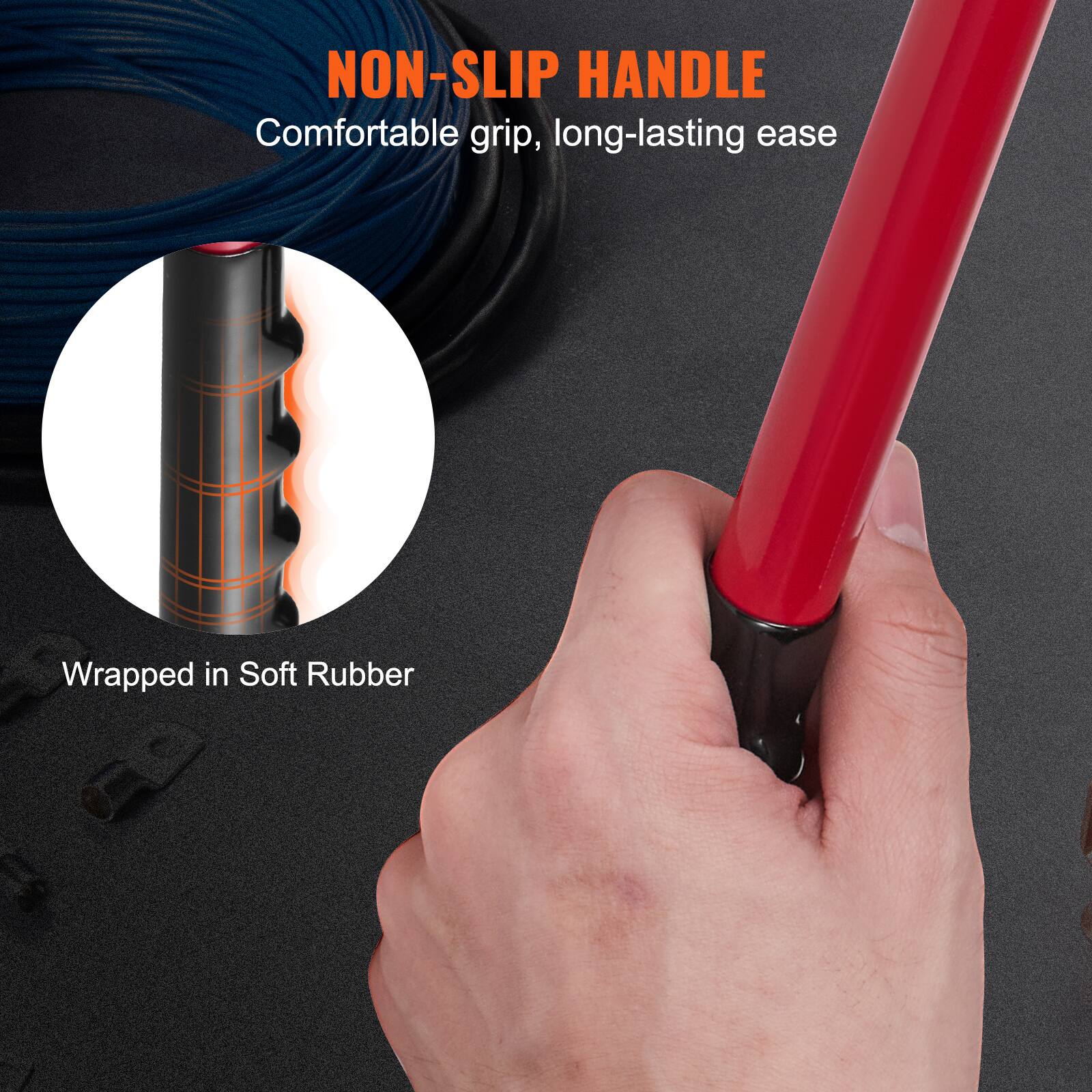 NON-SLIP HANDLE  
Comfortable grip, long-lasting ease  
Wrapped in Soft Rubber