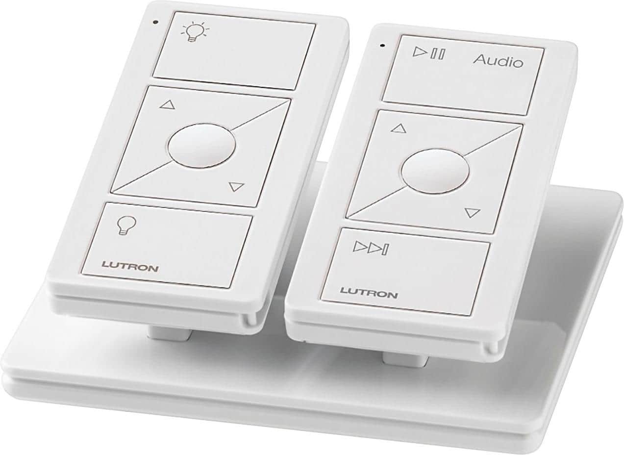 Alt View 12. Lutron - Caseta Wireless Pico Smart Remote for Audio, Works with Sonos - White.