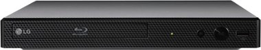LG - Geek Squad Certified Refurbished BP350 - Streaming Wi-Fi Built-In Blu-Ray Player - Black - Front_Zoom