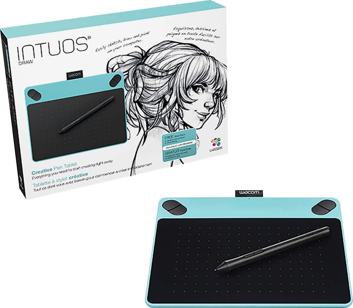 Front. Wacom - Intuos Draw Small Pen Tablet - Mint Blue.