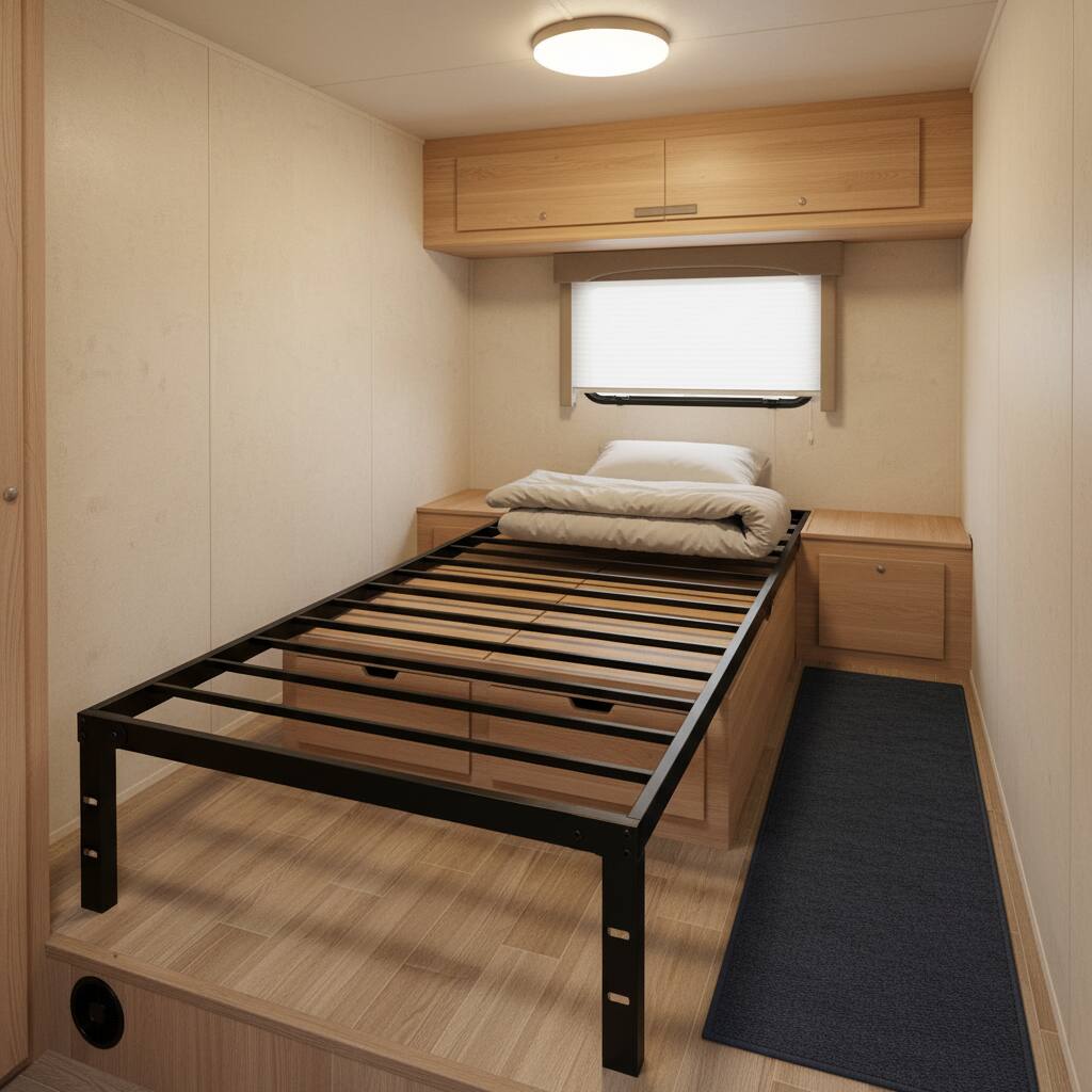 Alt View 4. AOITUN - Heavy Duty Queen Metal Platform Bed Frame, Noise-Free Steel Base, 14 Inch High Clearance, No Box Spring - black.