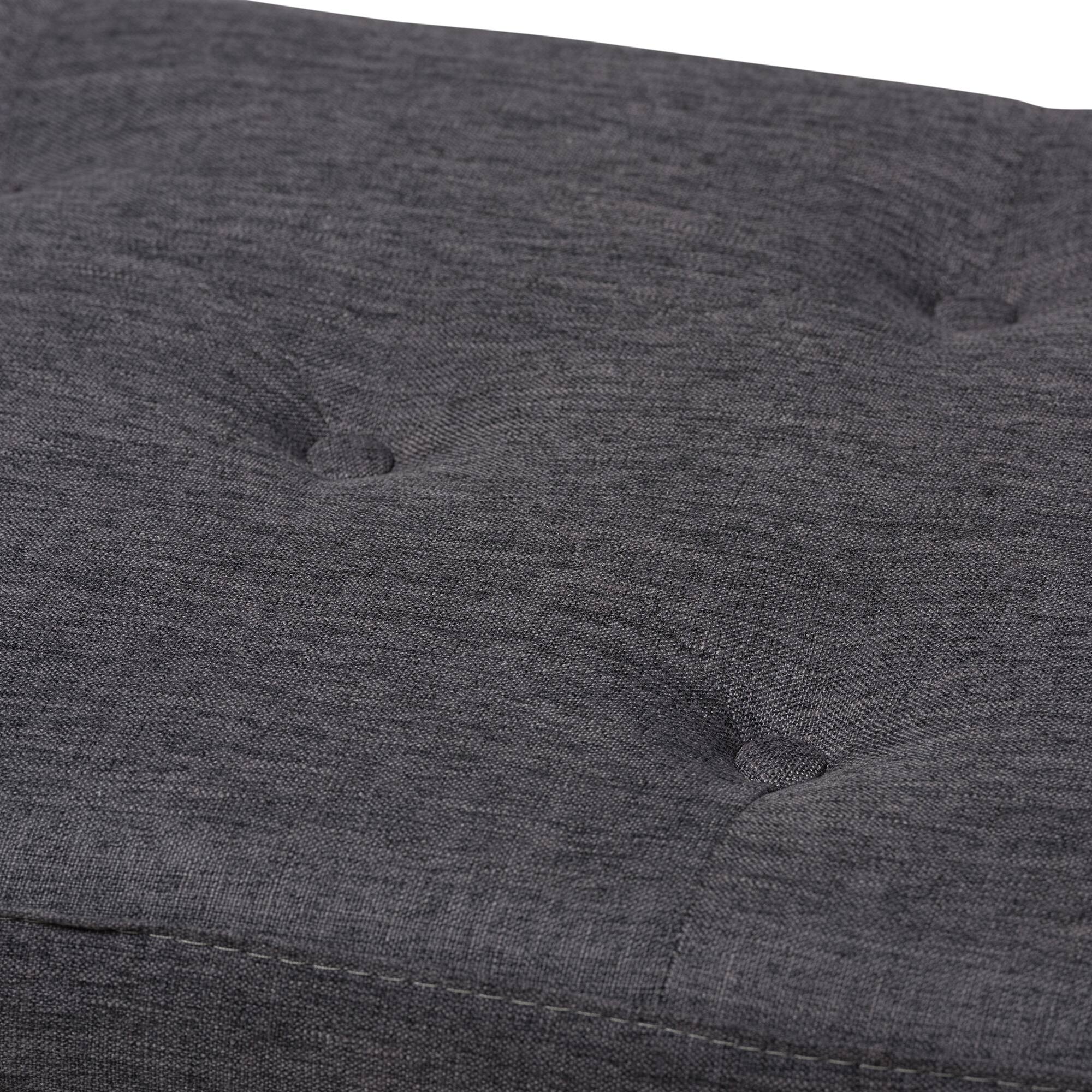 Alt View 2. Baxton Studio - Hannah Modern and Contemporary Fabric Upholstered Button-Tufting Storage Ottoman Bench - Dark Grey.