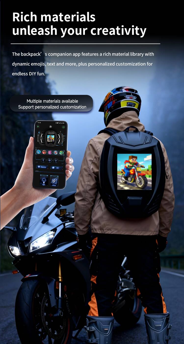 Rich materials unleash your creativity

The backpack's companion app features a rich material library with dynamic emojis, text and more, plus personalized customization for endless DIY fun.

Multiple materials available
Support personalized customization