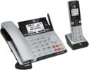 AT&T - TL86103 DECT 6.0 2-Line Expandable Corded/Cordless Phone with Bluetooth Connect to Cell and Answering System - Silver/Black