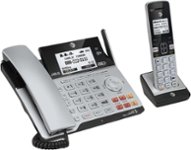 Angle Zoom. AT&T - TL86103 DECT 6.0 2-Line Expandable Corded/Cordless Phone with Bluetooth Connect to Cell and Answering System - Silver/Black.