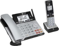 AT&T - TL86103 DECT 6.0 2-Line Expandable Corded/Cordless Phone with Bluetooth Connect to Cell and Answering System - Silver/Black - Angle_Zoom