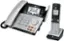 Left. AT&T - TL86103 DECT 6.0 2-Line Expandable Corded/Cordless Phone with Bluetooth Connect to Cell and Answering System - Silver/Black.