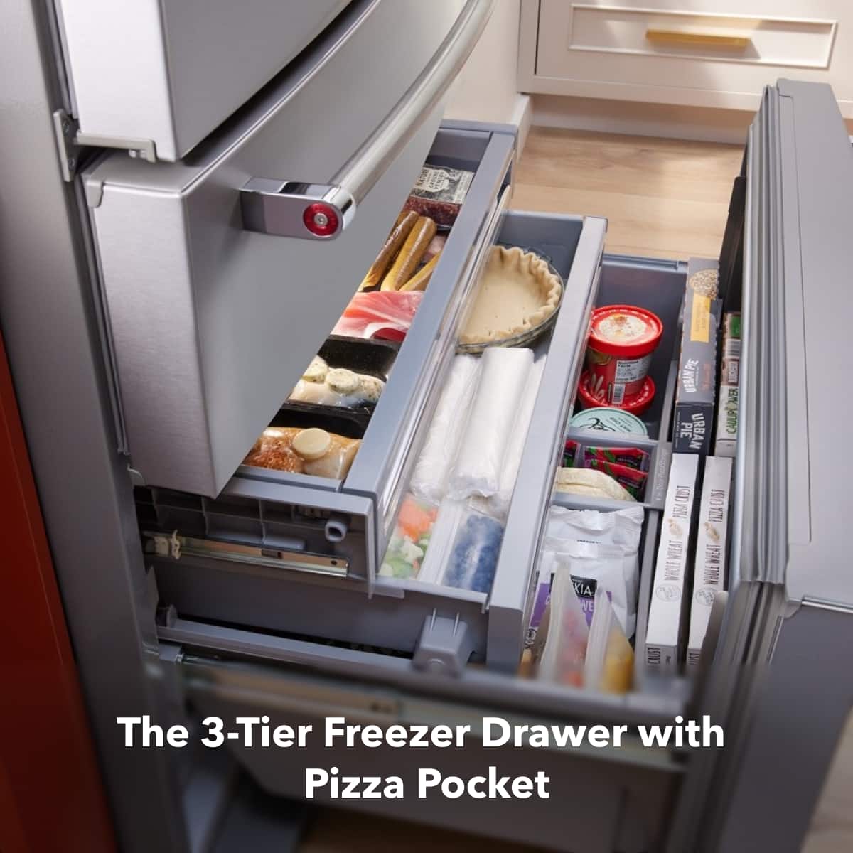 The 3-Tier Freezer Drawer with Pizza Pocket