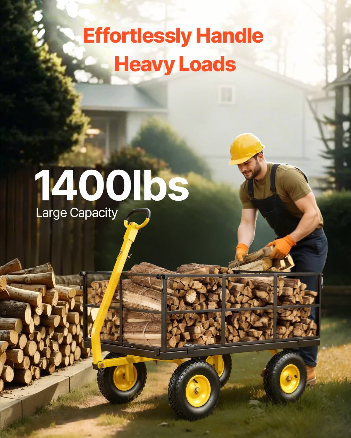 Effortlessly Handle Heavy Loads  
1400lbs  
Large Capacity