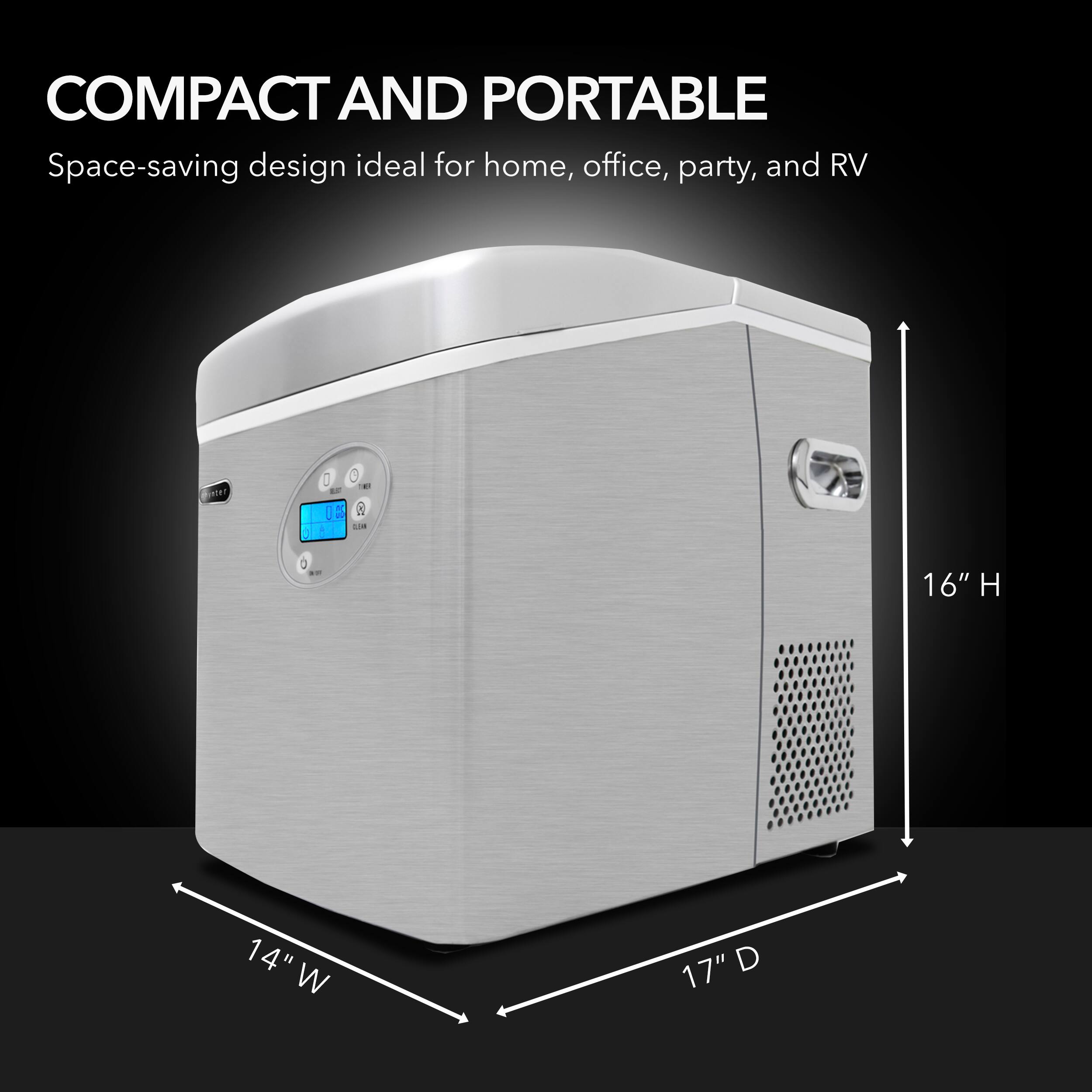 Alt View 11. Whynter - Portable Ice Maker 49 lb Capacity - Stainless steel.