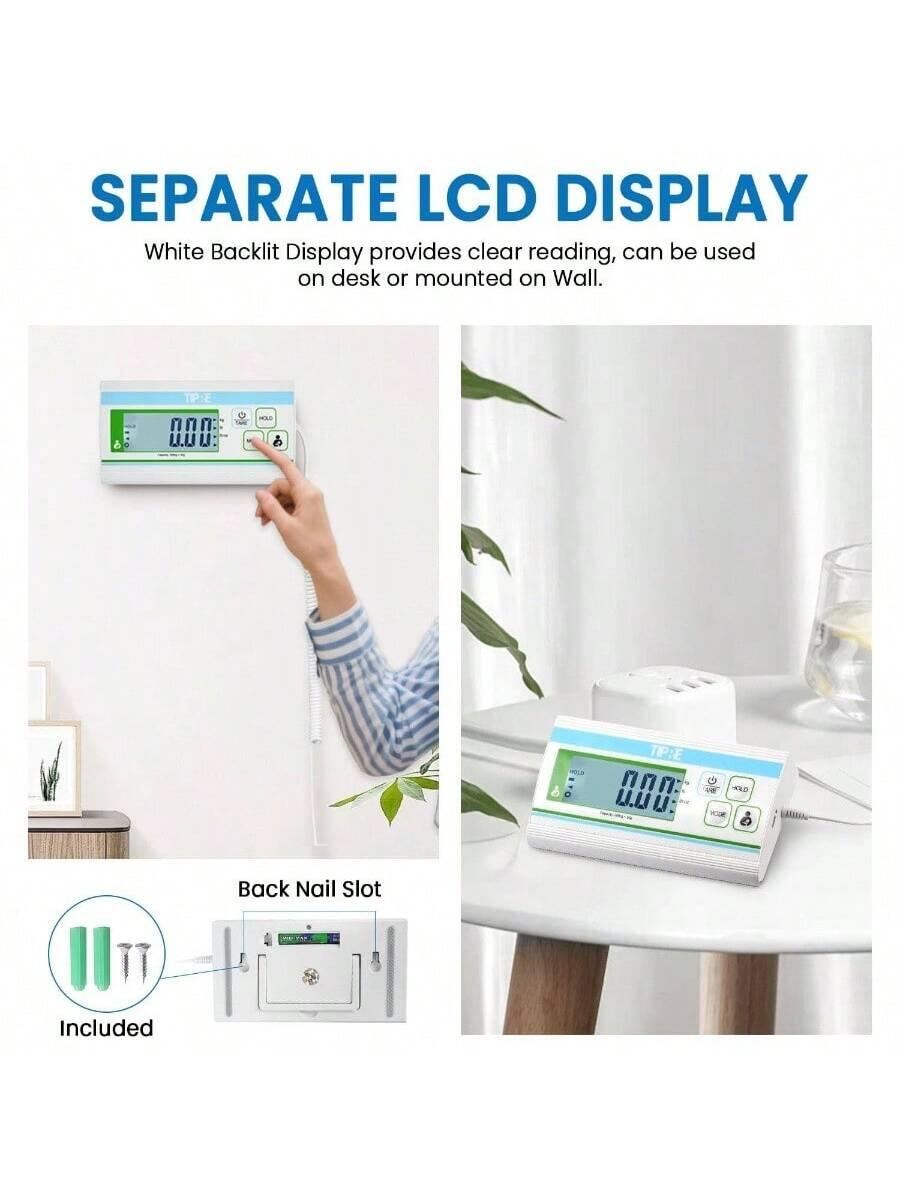 SEPARATE LCD DISPLAY

White Backlit Display provides clear reading, can be used on desk or mounted on Wall.

Back Nail Slot Included