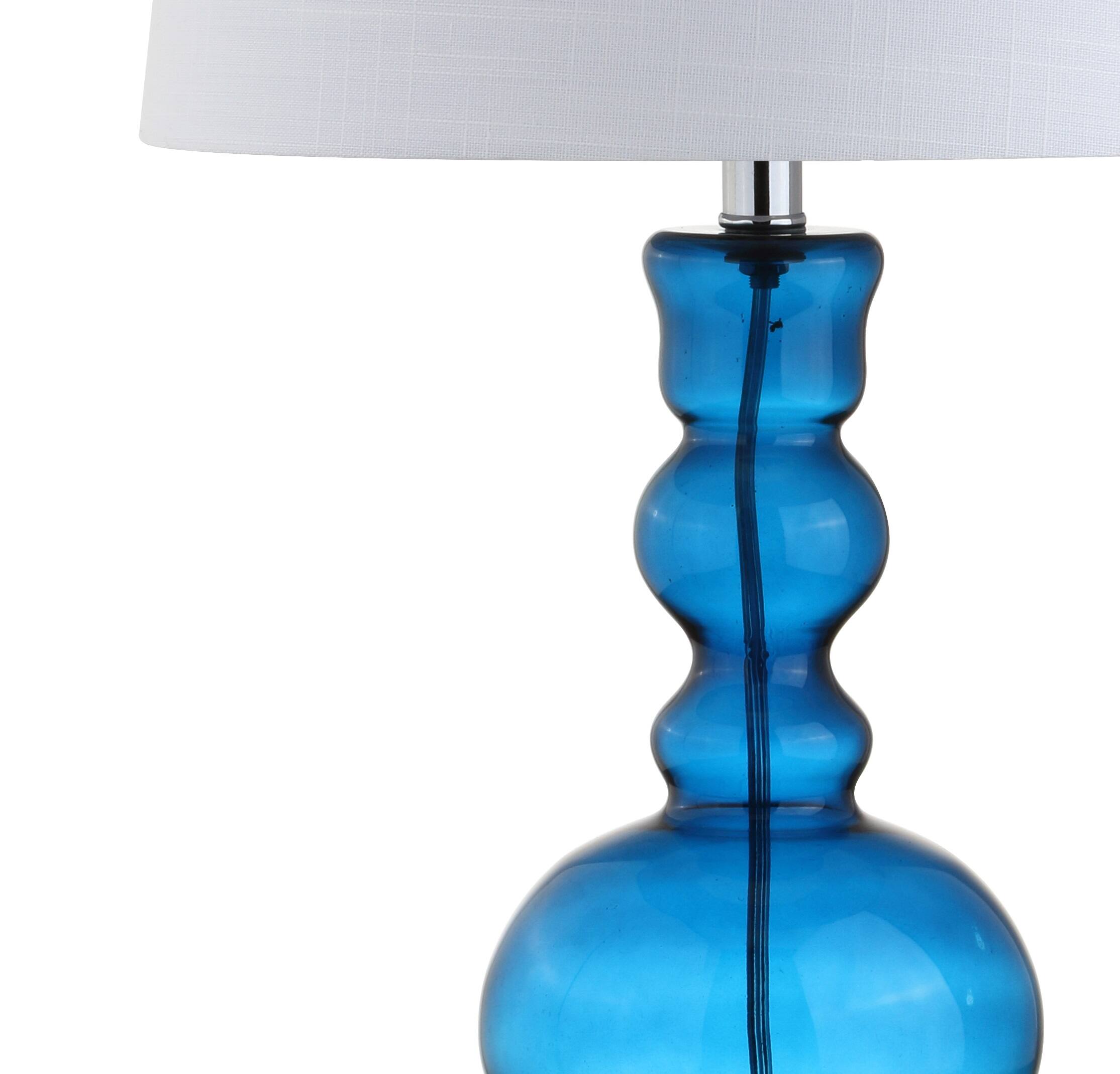 Alt View 6. Jonathan Y - Genie 28.5" Glass LED Table Lamp, Night Blue (Set of 2) - Night Blue.