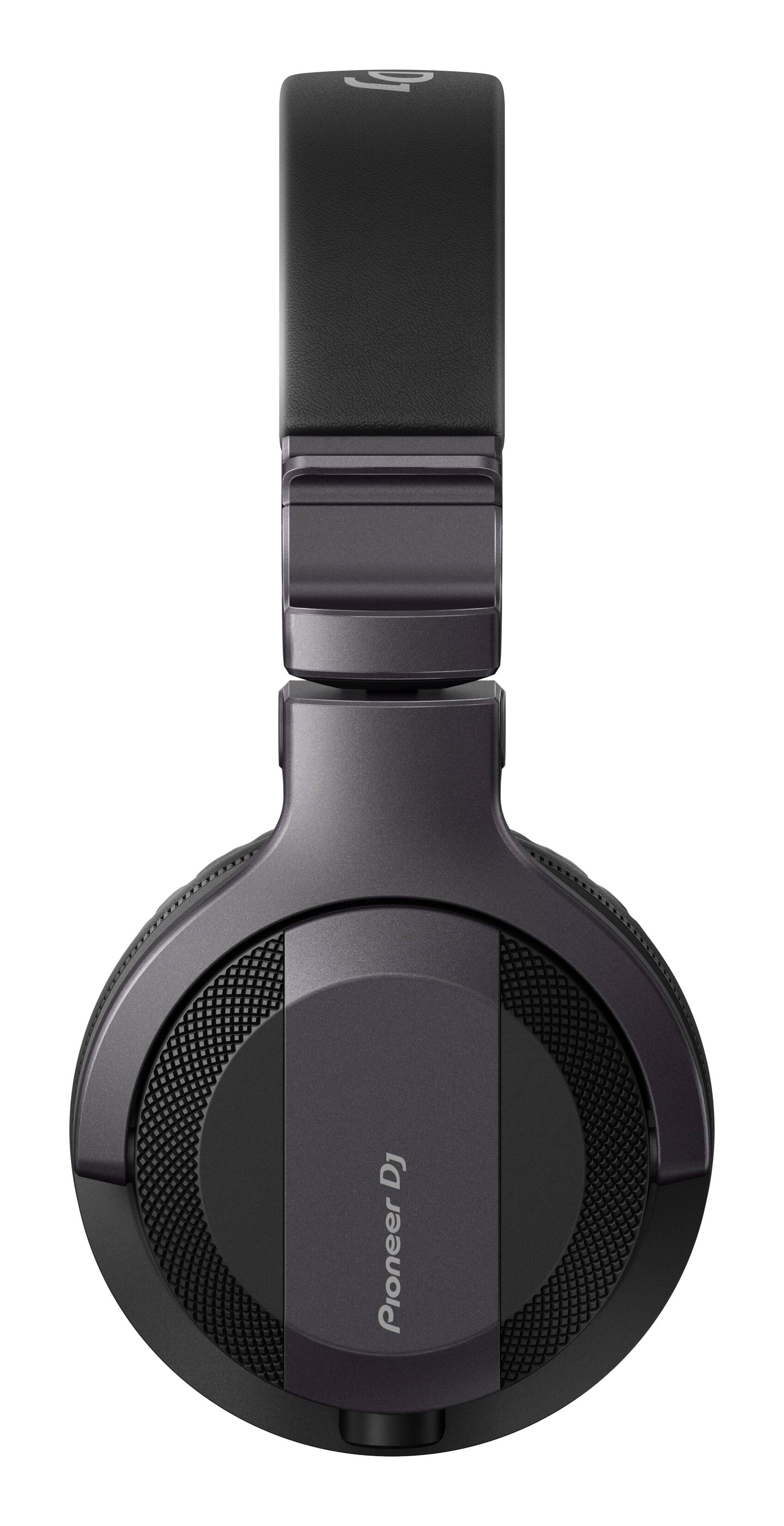 Left. Pioneer DJ - Compact DJ Headphones, Includes Short-Coiled Cable - Dark Silver.