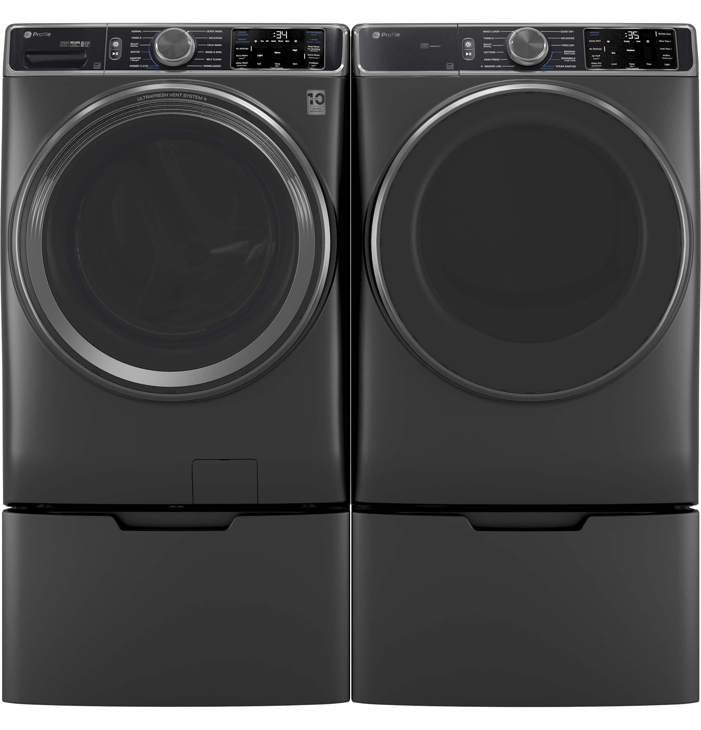 The text on the image reads "Profie d M 34 ec - - SE NATRAFR VENT BT - C." This text is likely a combination of various machine settings or features, such as the dryer's temperature, spin speed, and ventilation options. It is not possible to determine the specific settings without more context or a clear understanding of the machine's interface.