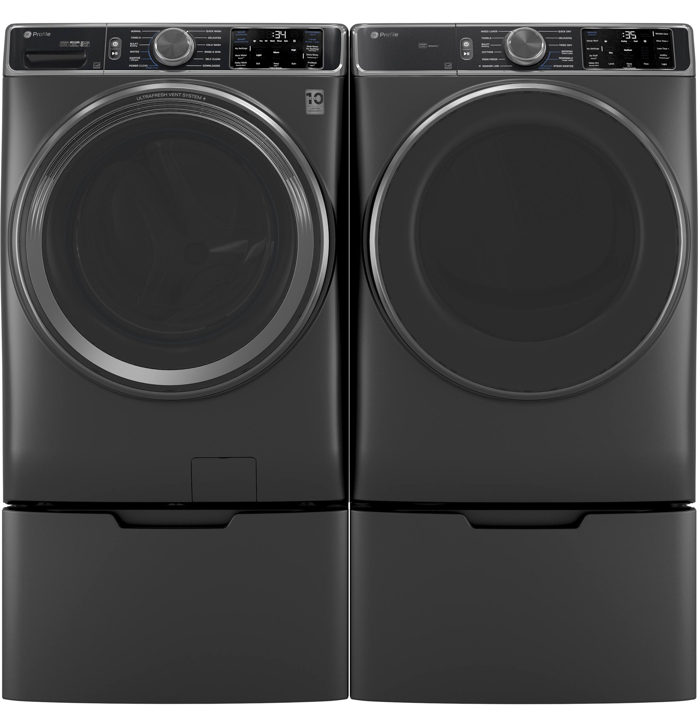 The text on the image reads "Profie d M 34 ec - - SE NATRAFR VENT BT - C." This text is likely a combination of various machine settings or features, such as the dryer's temperature, spin speed, and ventilation options. It is not possible to determine the specific settings without more context or a clear understanding of the machine's interface.