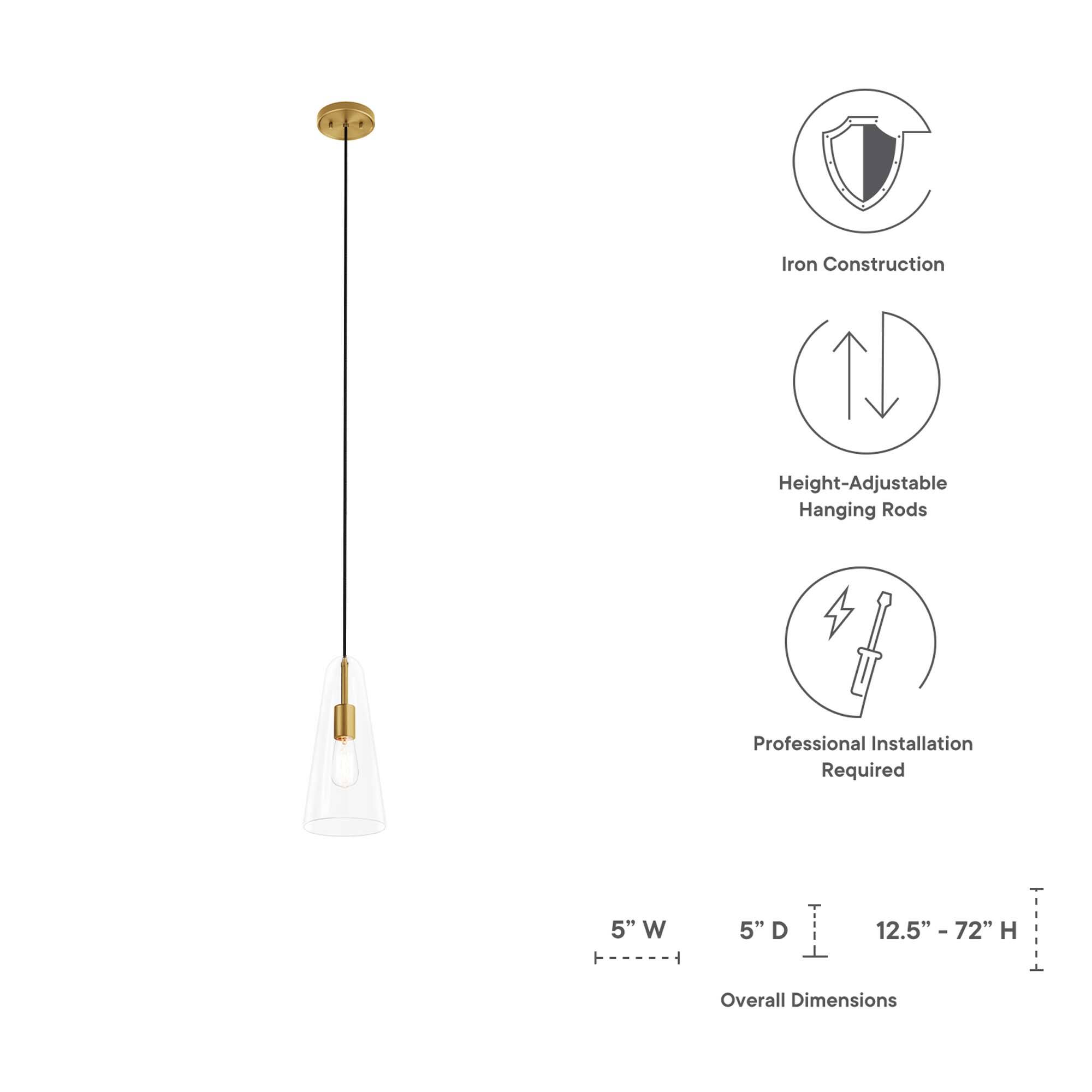 Iron Construction  
Height-Adjustable Hanging Rods  
Professional Installation Required  

Overall Dimensions:  
5" W x 5" D x 12.5" - 72" H