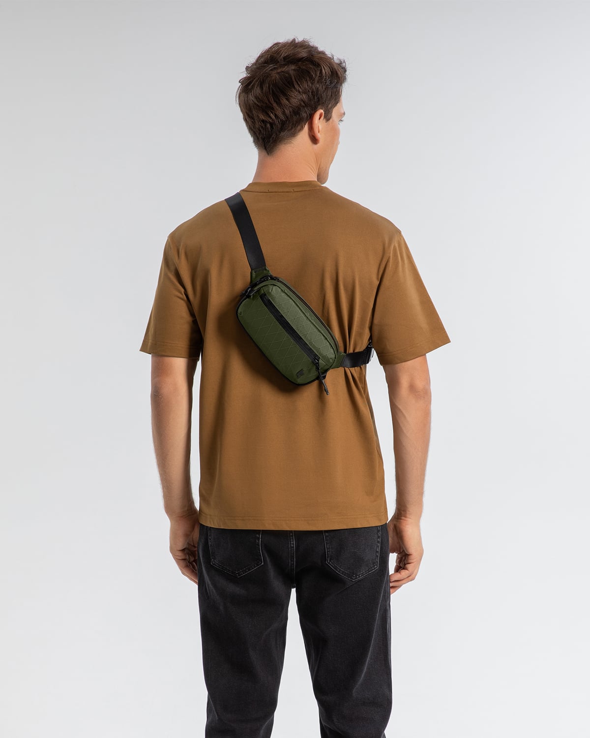 Front. tomtoc - Aviator-T35 1.5L X-Pac Sling Bag with RFID Blocking, Minimalist Crossbody Bag Chest Shoulder Pack for Travel, Everyday - Green.