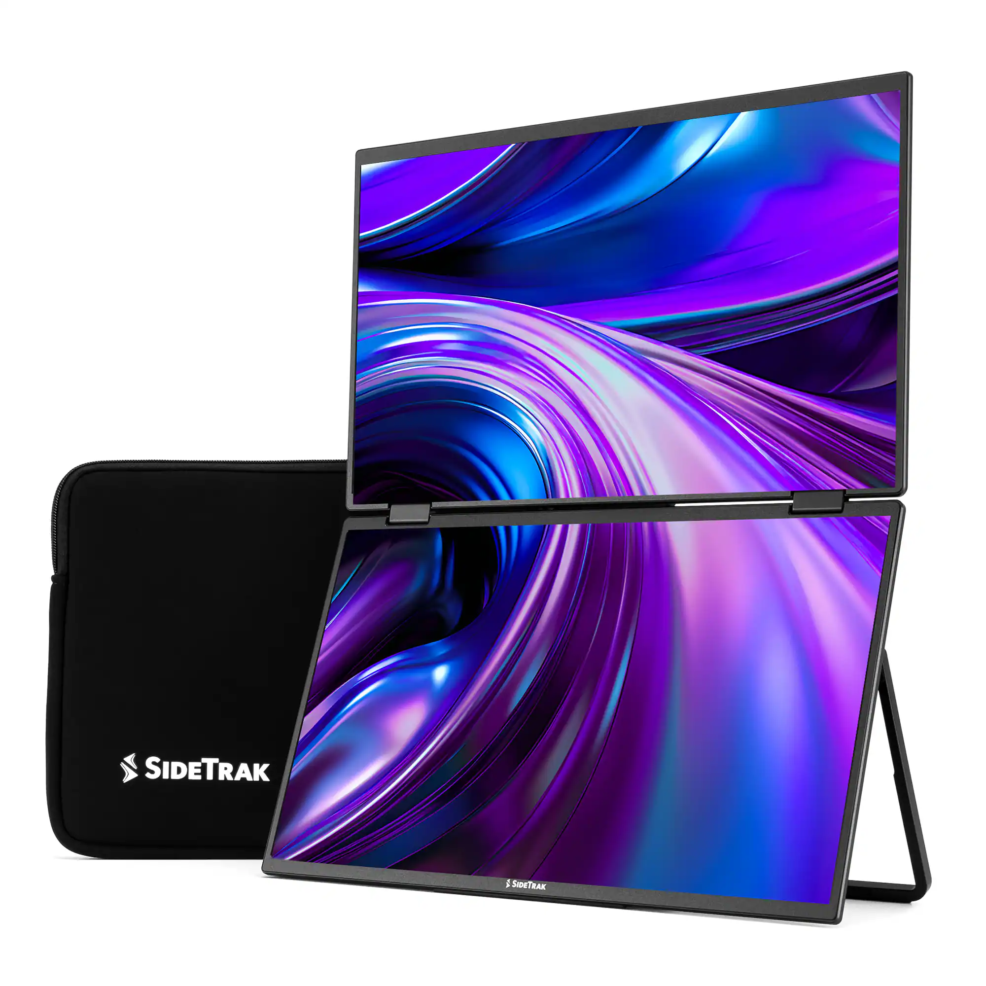 SideTrak - Solo Book 15.6” Stacked Dual Monitor - Black