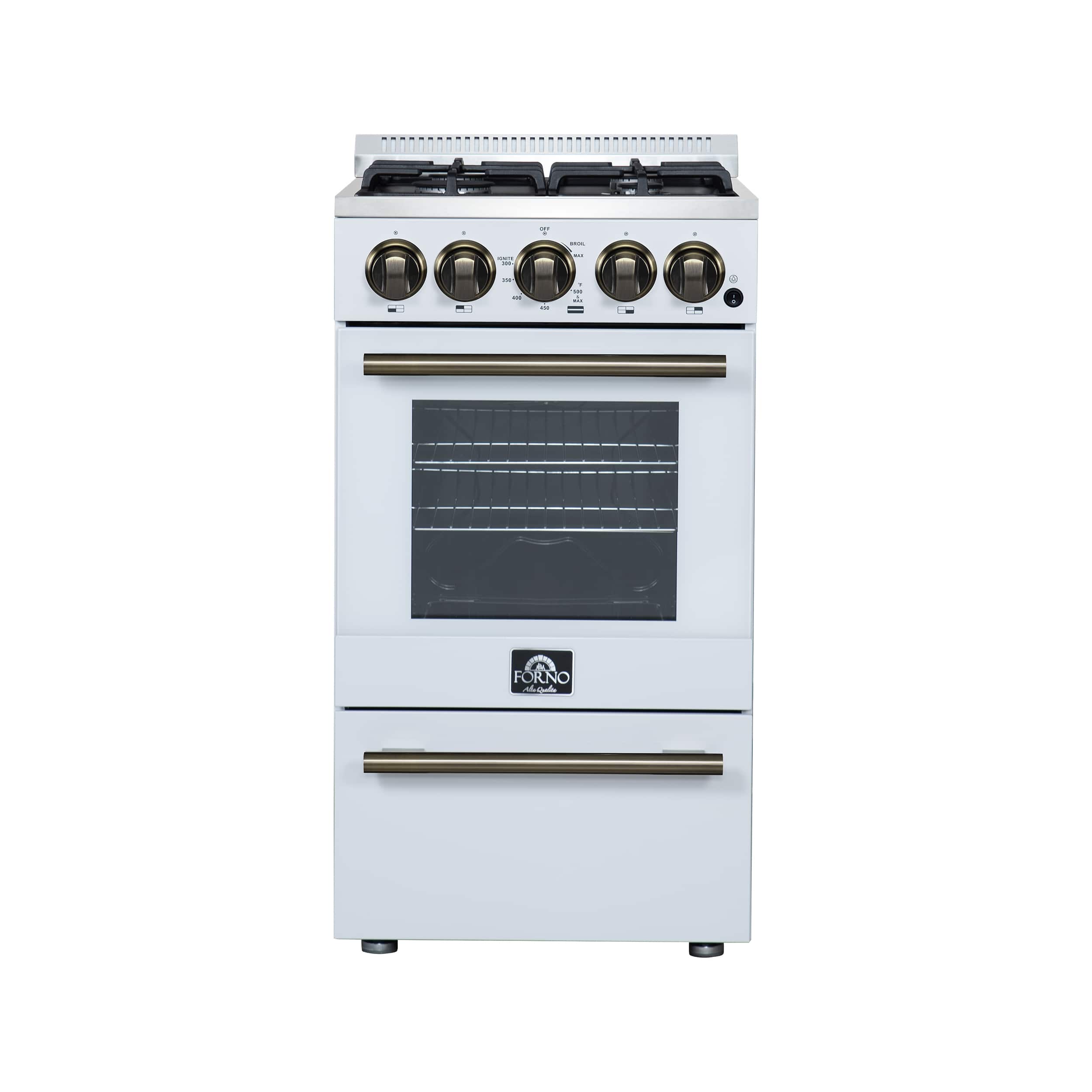 Forno Appliances - Lamazze 2.05 Cu. Ft. Freestanding Gas Range - White - Front_Zoom