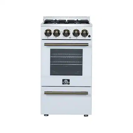 Front. Forno Appliances - Lamazze 2.05 Cu. Ft. Freestanding Gas Range - White.