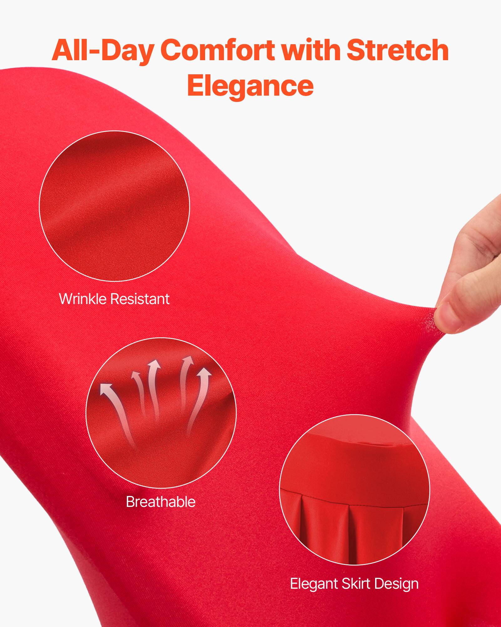 All-Day Comfort with Stretch Elegance

- Wrinkle Resistant
- Breathable
- Elegant Skirt Design