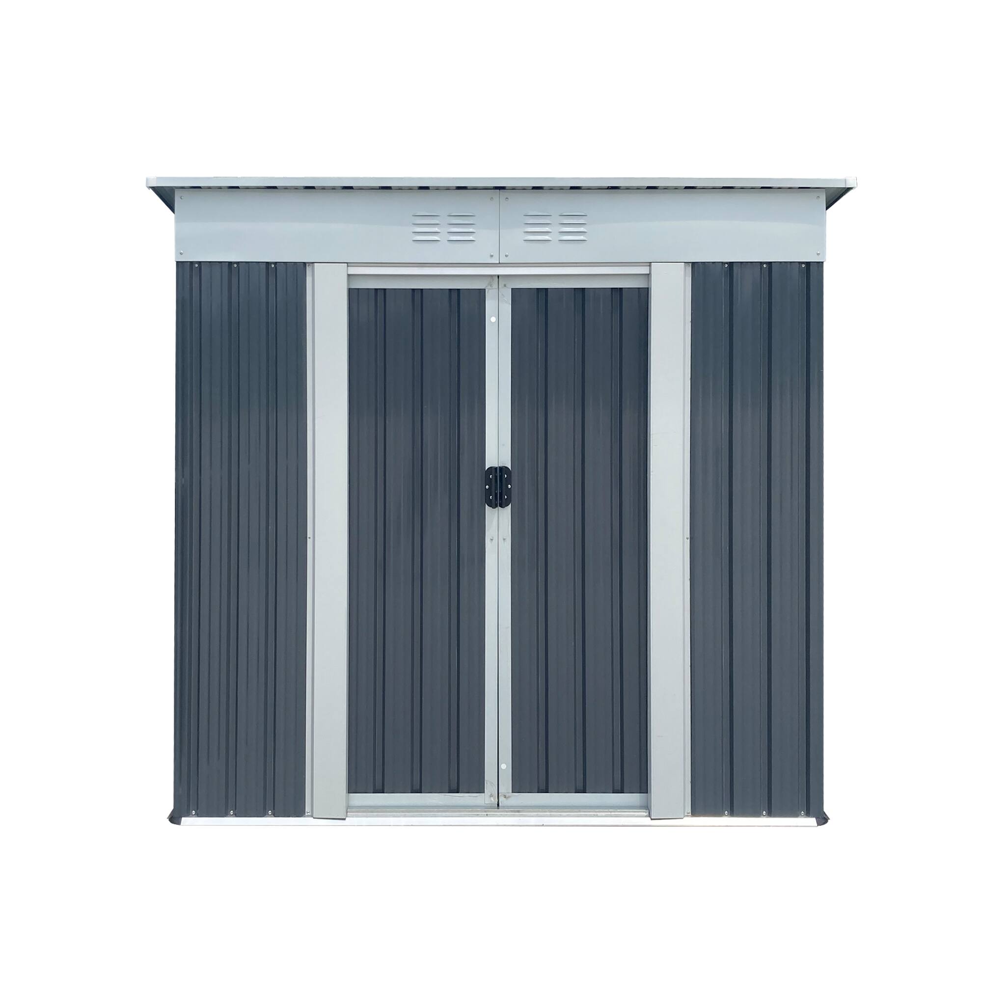 Alt View 2. Loheer - Loheer 6x4 Outdoor Storage Shed Grey Pent Roof Backyard Tool Shed.