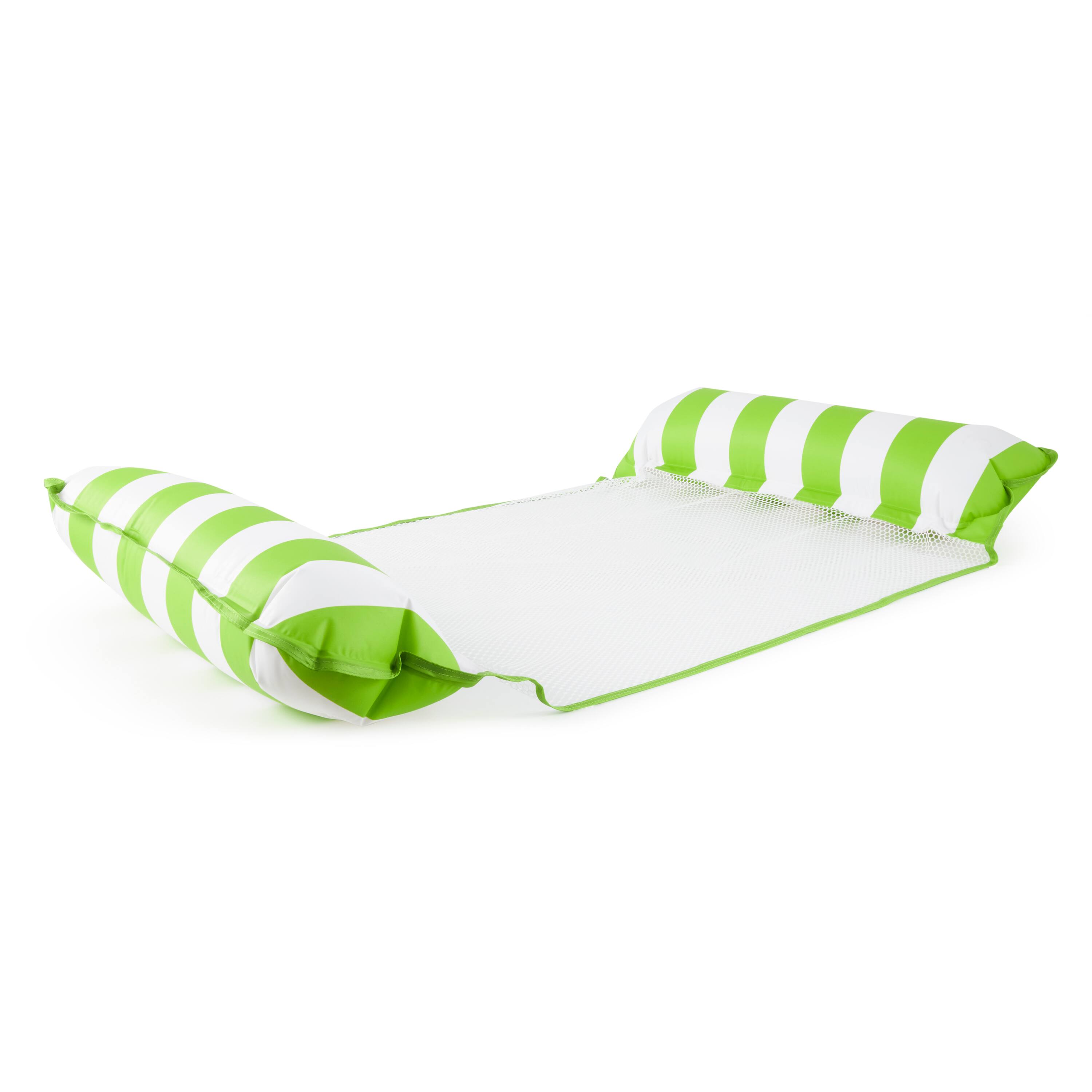 Alt View 1. Aqua - Aqua Monterey Water Inflatable 4-in-1 Pool Hammock Lounger, Lime Green (2 Pack) - Lime green/white.