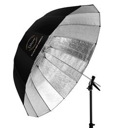 Glow - Easy Lock Large Deep Beaded Silver Fiberglass Umbrella (51")
