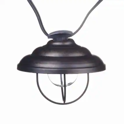 Front. Globe Electric - Globe Electric Porto String 10 Light Set with Incandescent Design and Metal Cage - Black.